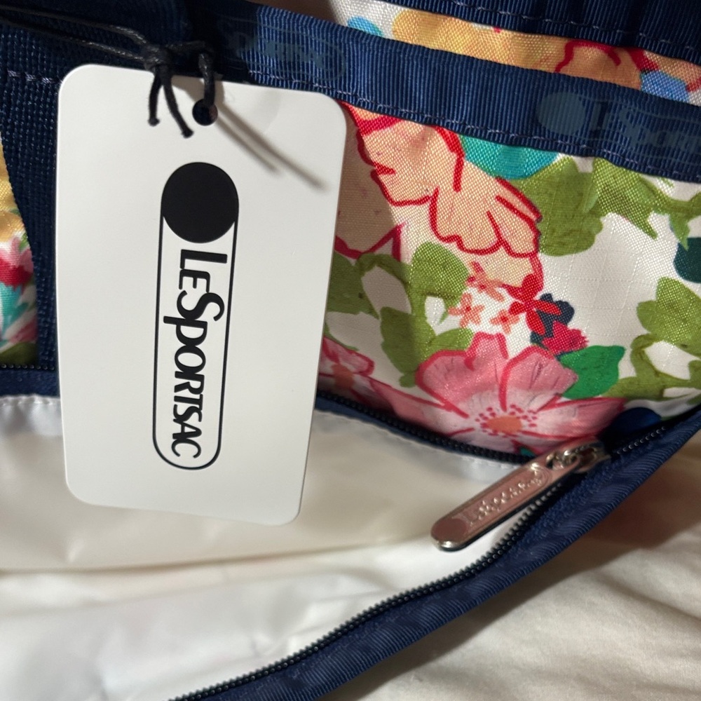 LeSportsac Navy and Floral Tote Bag - Picture 12 of 16